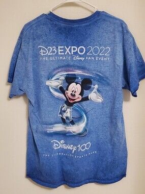 D23 Expo 2022 Disney Mickey Mouse Blue Graphic Tee Size XL